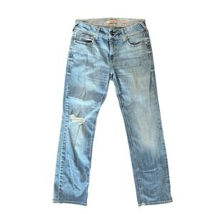 Ariat REAL Denim Perfect Rise Straight Jeans Light Wash Distressed 31R Womens